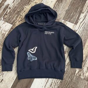 Abercrombie Kids Navy Blue Hoodie with Butterflies. Girl’s size 7/8